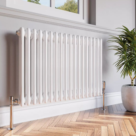 600mm High White 3 Column Radiator